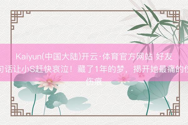 Kaiyun(中国大陆)开云·体育官方网站 好友一句话让小S赶快哀泣！藏了1年的梦，揭开她最痛的伤痕