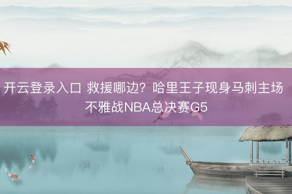 开云登录入口 救援哪边？哈里王子现身马刺主场 不雅战NBA总决赛G5