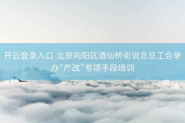 开云登录入口 北京向阳区酒仙桥街说念总工会举办“产改”专项手段培训
