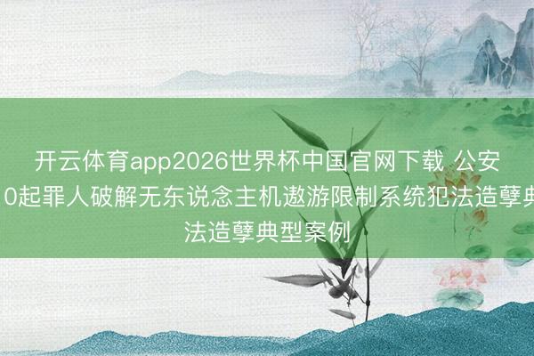 开云体育app2026世界杯中国官网下载 公安部公布10起罪人破解无东说念主机遨游限制系统犯法造孽典型案例