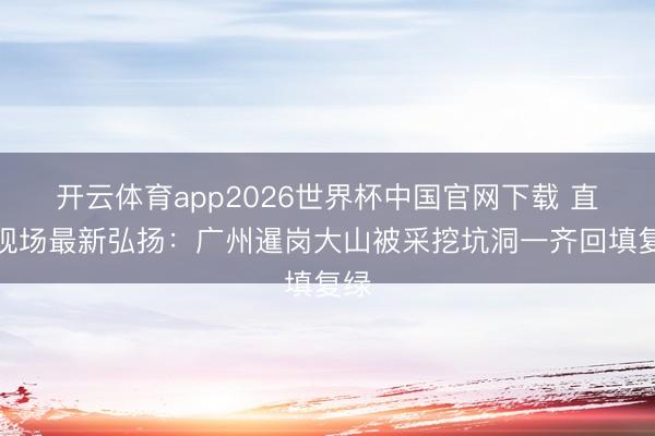 开云体育app2026世界杯中国官网下载 直击现场最新弘扬：广州暹岗大山被采挖坑洞一齐回填复绿